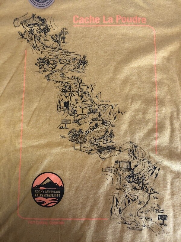 Poudre River Map T-Shirt