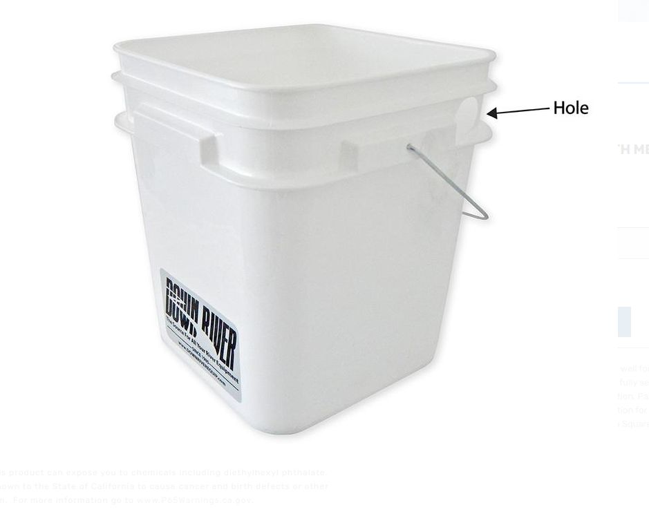 3.3 Gallon Square Bucket w/ Metal Handle, Style: With Holes