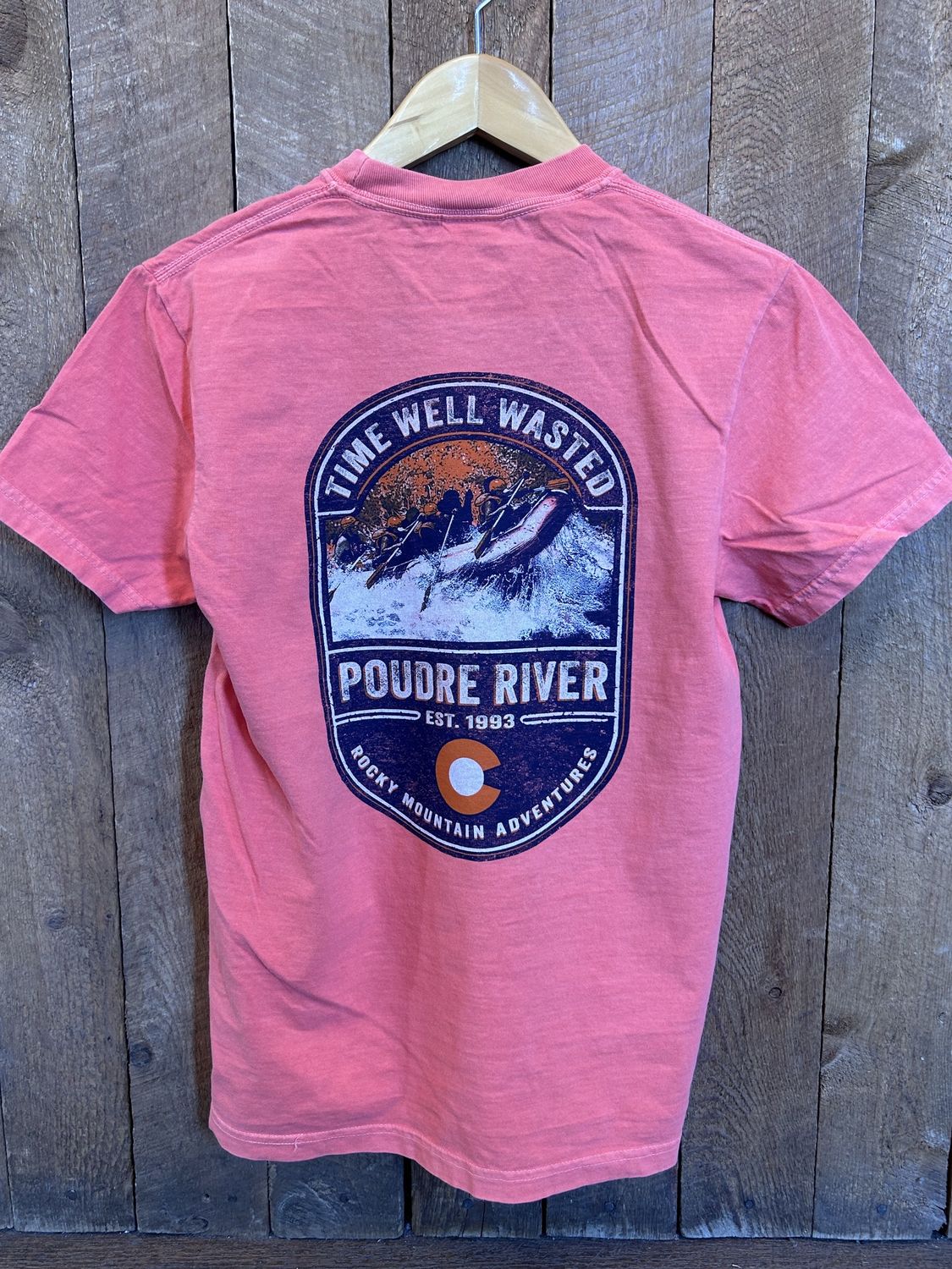 Foxhill Sideview Raft T-Shirt, Color: Bright Salmon, Size: Small