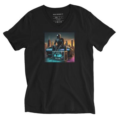 DJ RAJA BANGZ - Unisex Short Sleeve V-Neck T-Shirt