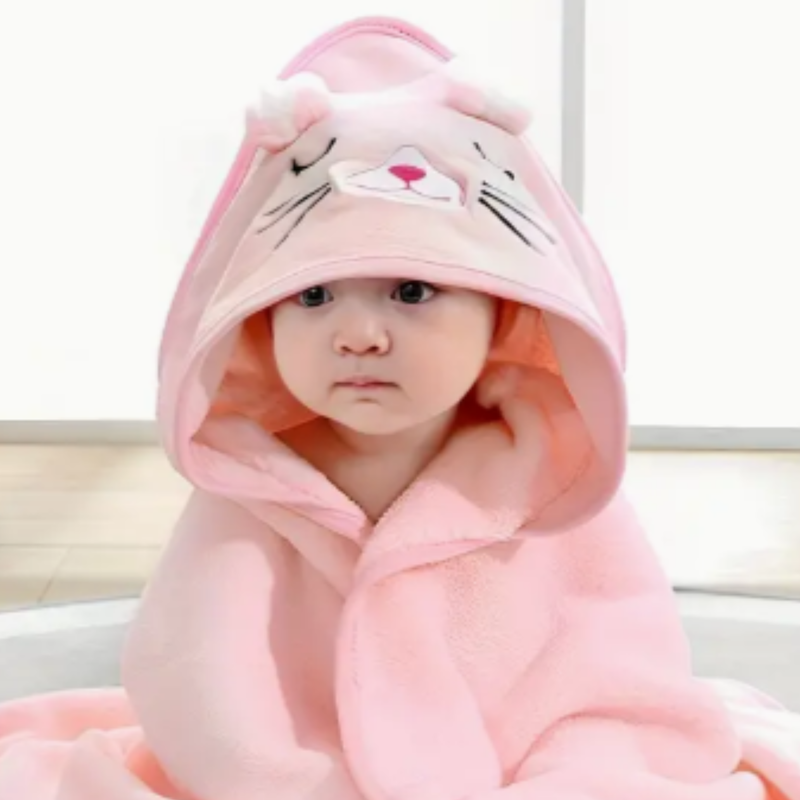 Kali D. Kat Bath Buddy, Children&#39;s Animal Hoodie Towel