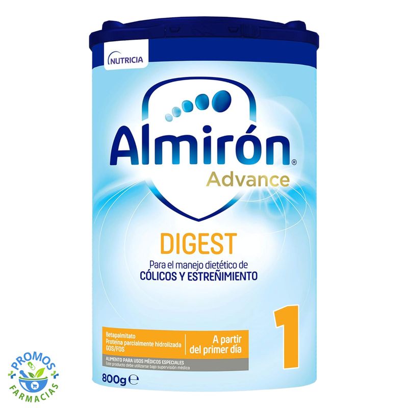 Almirón Advance Digest 1, Leche de Inicio Bebé Anti-Cólico y Estreñimiento, 800g