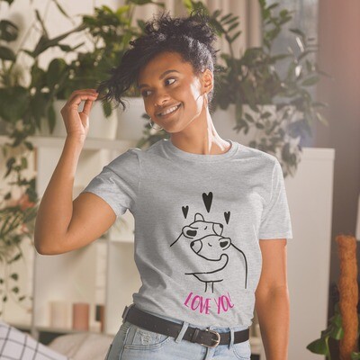Comfortable Short-Sleeve Women T-Shirt (Love You)