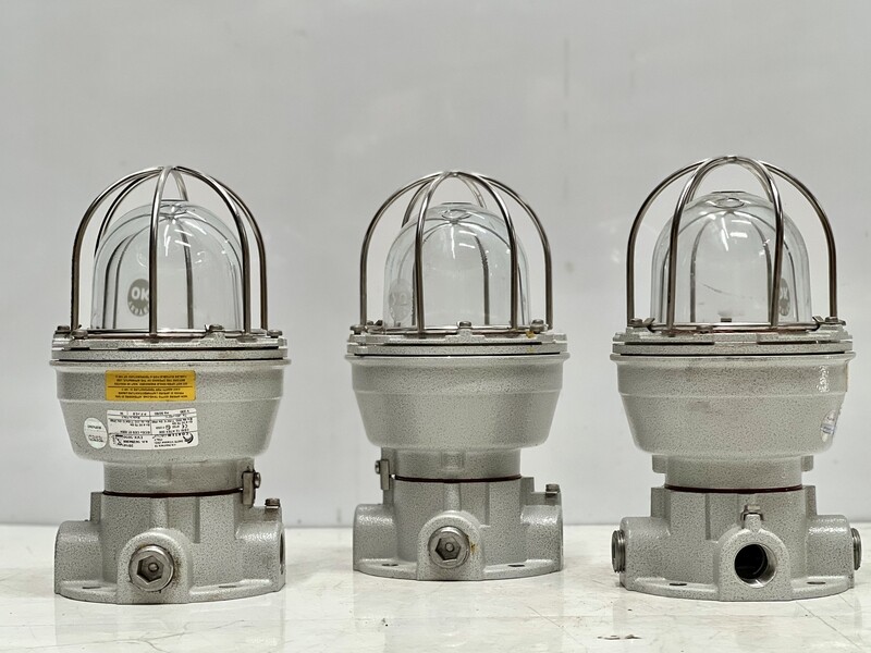 Merchant Ships Original Retro Marine Cargo Antique Bulkhead Aluminum Metal Nautical Light Fixture Lot of 3