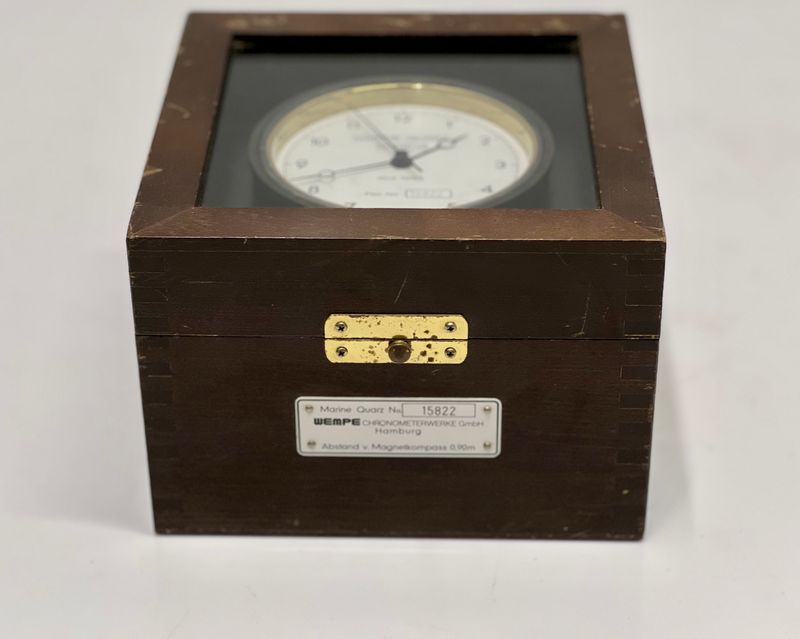 Vintage Ship Salvage Maritime Antique Quarz Wempe Chronometerwerke Clock - Hamburg Germany