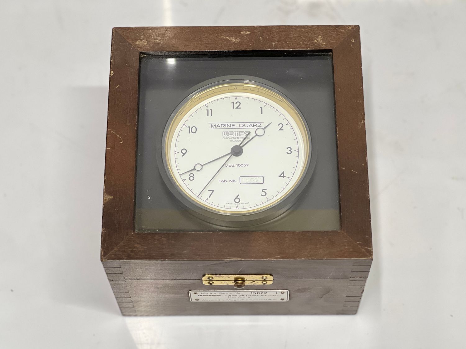 Vintage Ship Salvage Maritime Antique Quarz Wempe Chronometerwerke Clock - Hamburg Germany