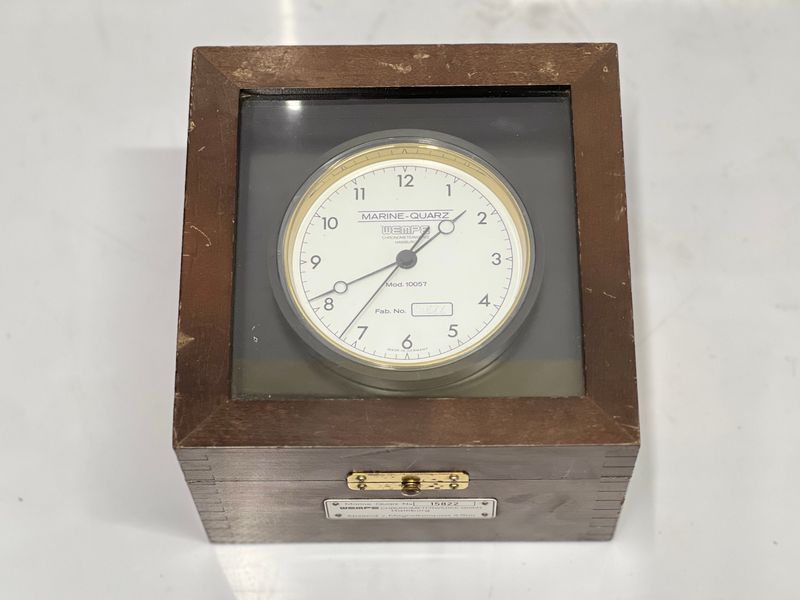Vintage Ship Salvage Maritime Antique Quarz Wempe Chronometerwerke Clock - Hamburg Germany