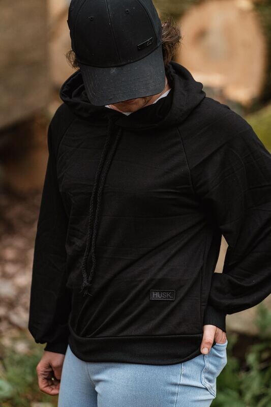 Black Slouch Light Weight Black Hoodie