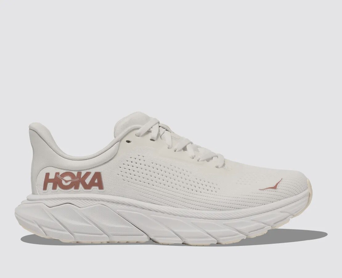 Womens Hoka Arahi 7 White/Rose Gold