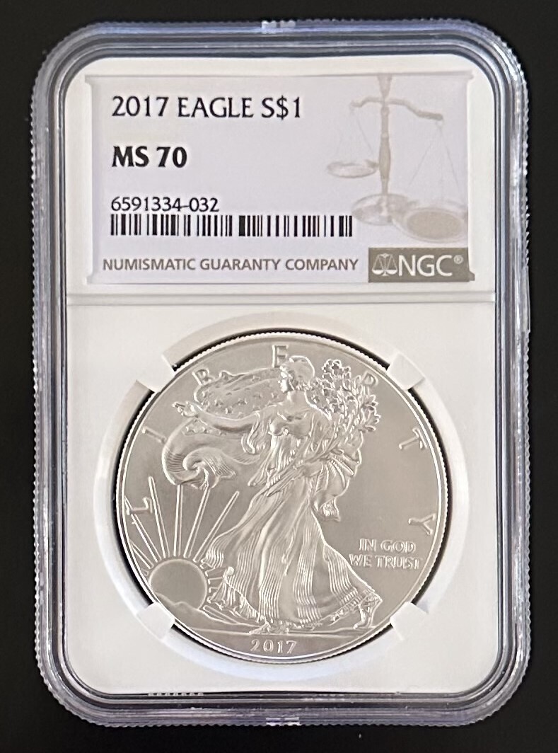 2017 AMERICAN SILVER EAGEL $1, NGC