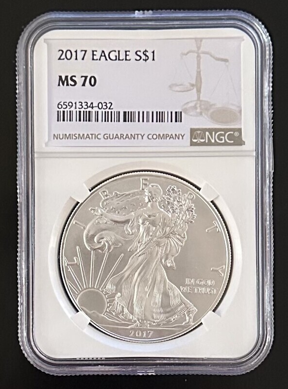 2017 AMERICAN SILVER EAGEL $1, NGC
