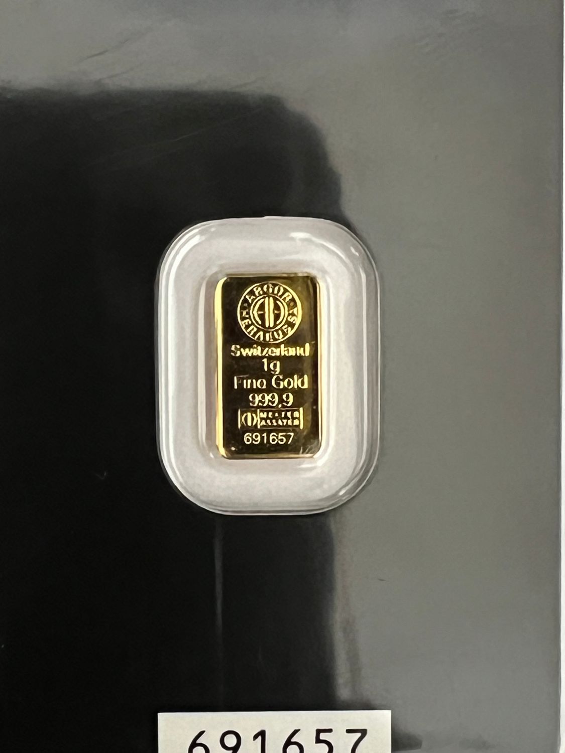 Argor-Heraeus 1 Gram Gold Bar .9999 Fine
