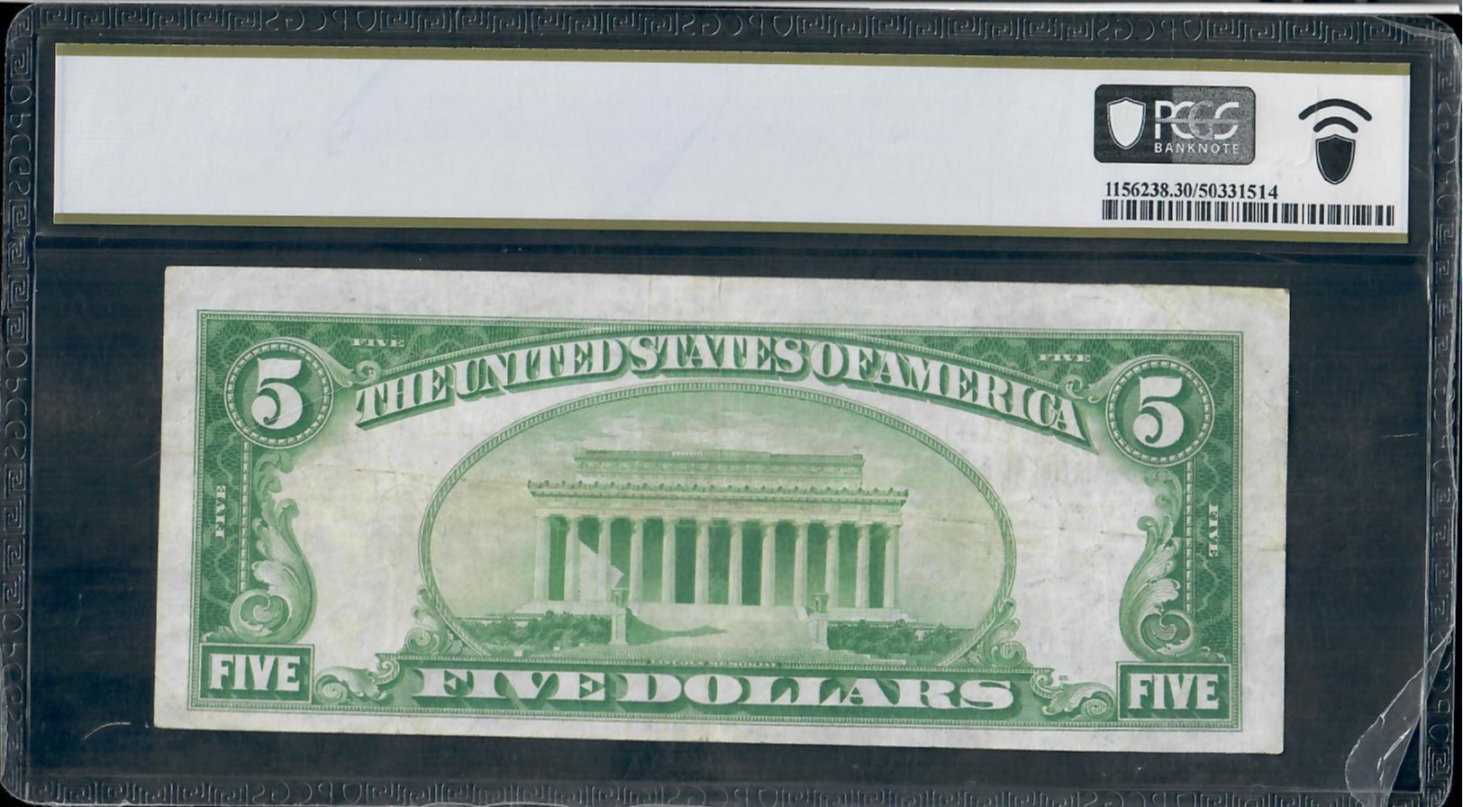 1929 Ty 1. $5 The First National Bank Note-Corsicana Texas, PCGS 30 Very Fine