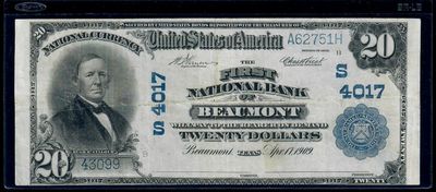 1902 ​​$20 The First National Bank Of Beaumont, Texas Note, VF