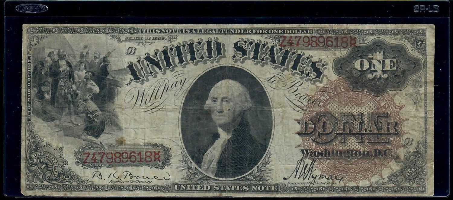 1880 $1 Legal Tender Note, Serial# Z47989618