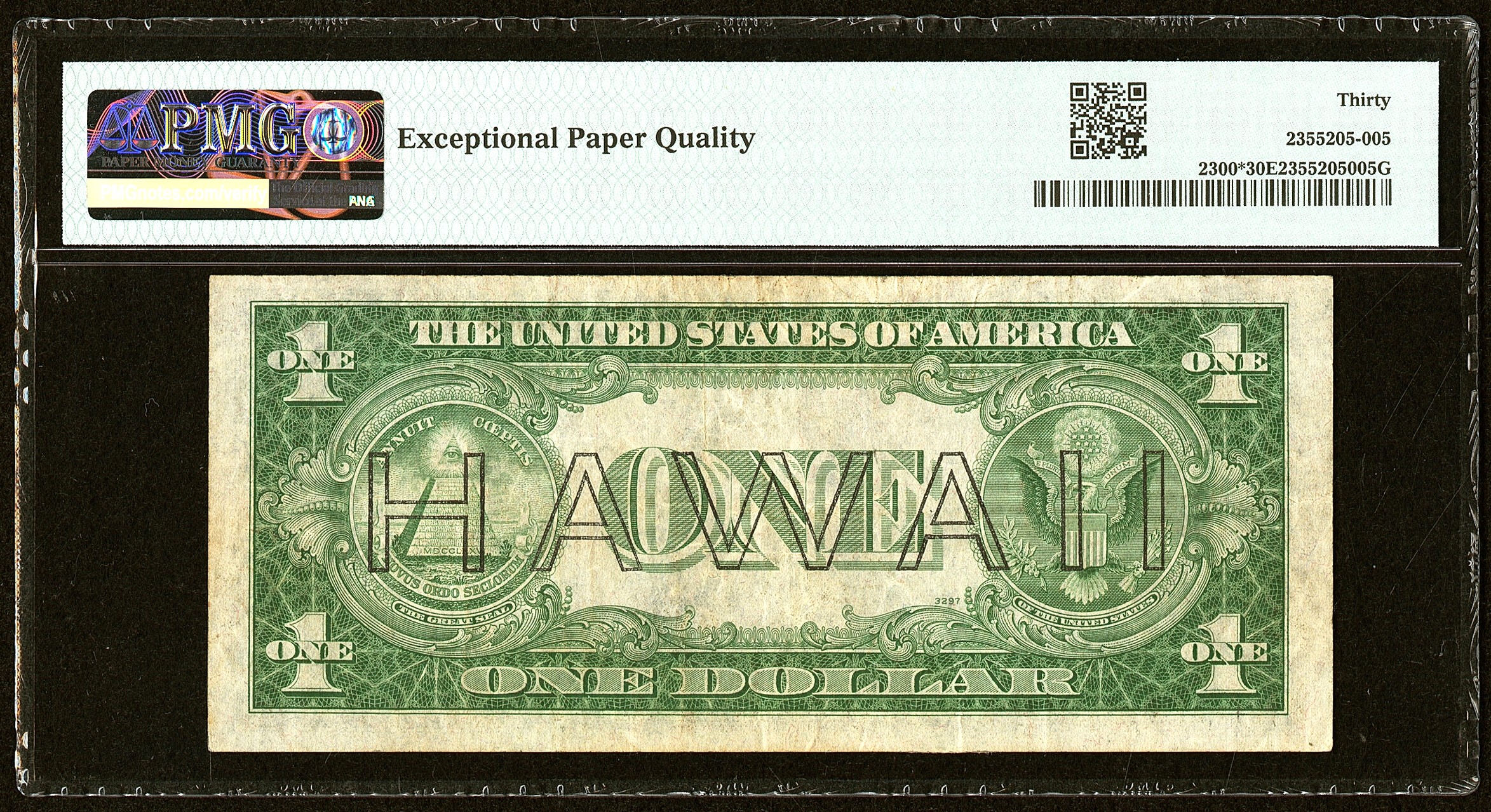 1935A $1 Hawaii Star note - WWII Emergency Issue PMG 30EPQ