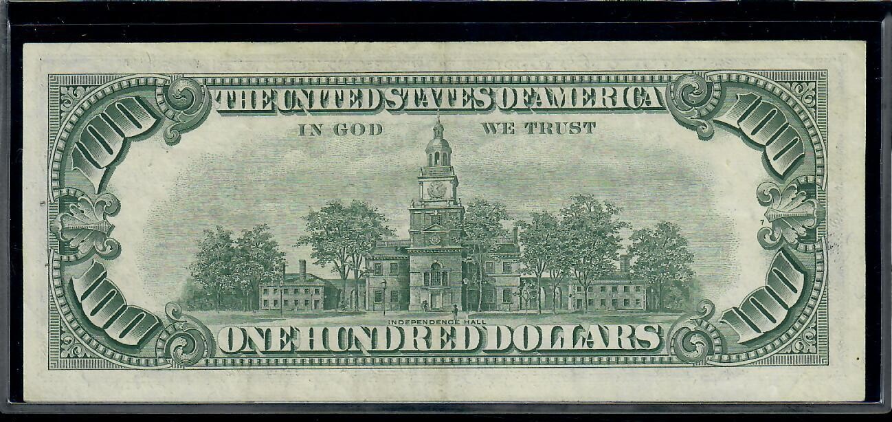 1966 $100 Red Seal Legal Tender Note, Serial# A00256353A