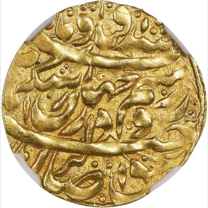IRAN. Zand Dynasty. 1/4 Mohur, ND (AH 1166-93 [1752-80]). Rasht Mint. Karim Khan. NGC MS-62.