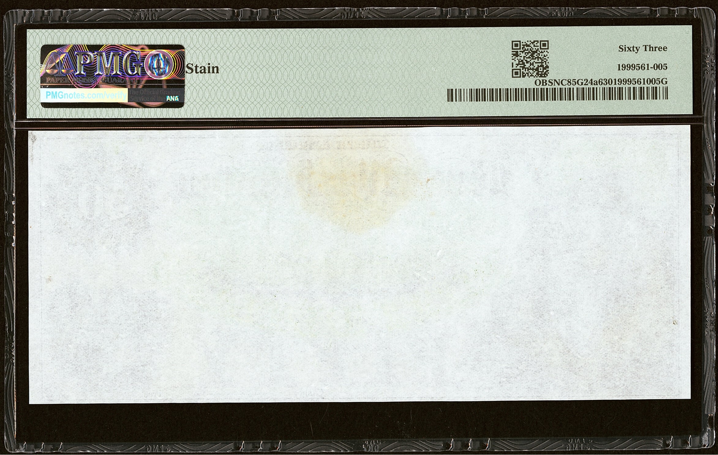 $50 1800's North Carolina, Bank of Washington Remainder PMG63