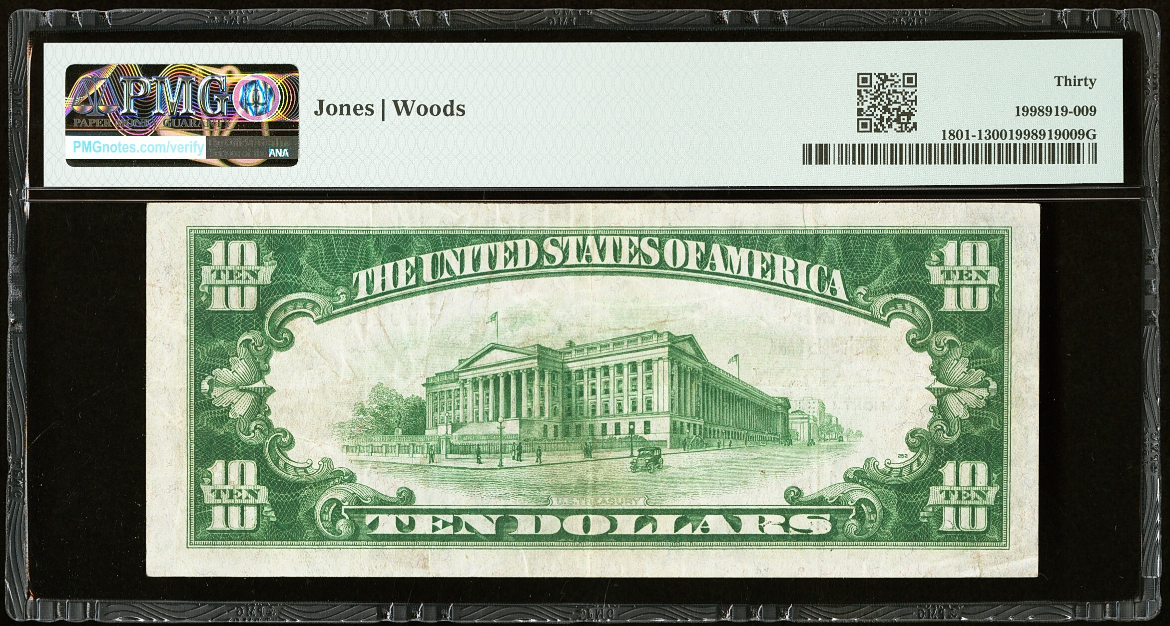 1929 $10 GRAFTON NATIONAL BANK  GRAFTON, NORTH DAKOTA PMG 30 VF