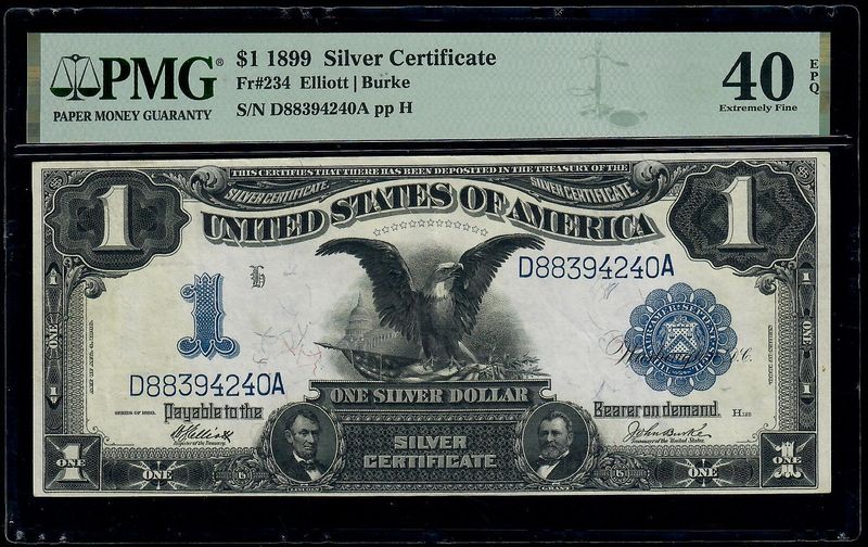 1899 $1 Silver Certificate Black Eagle Fr#230 PCGS 35 PPQ