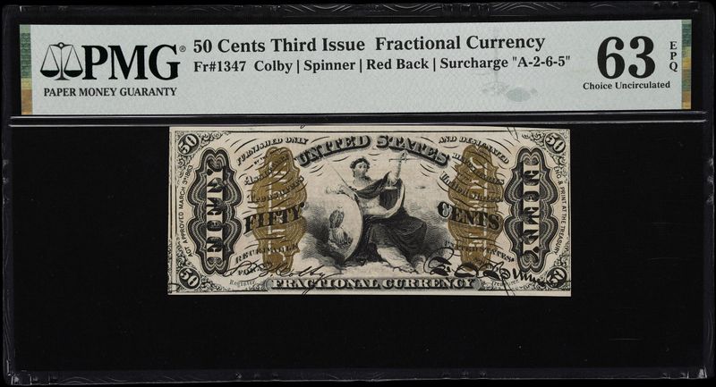FR-1347 $0.50 Third Issue Fractional Currency - 50 Cents - PMG 63 Uncirculated