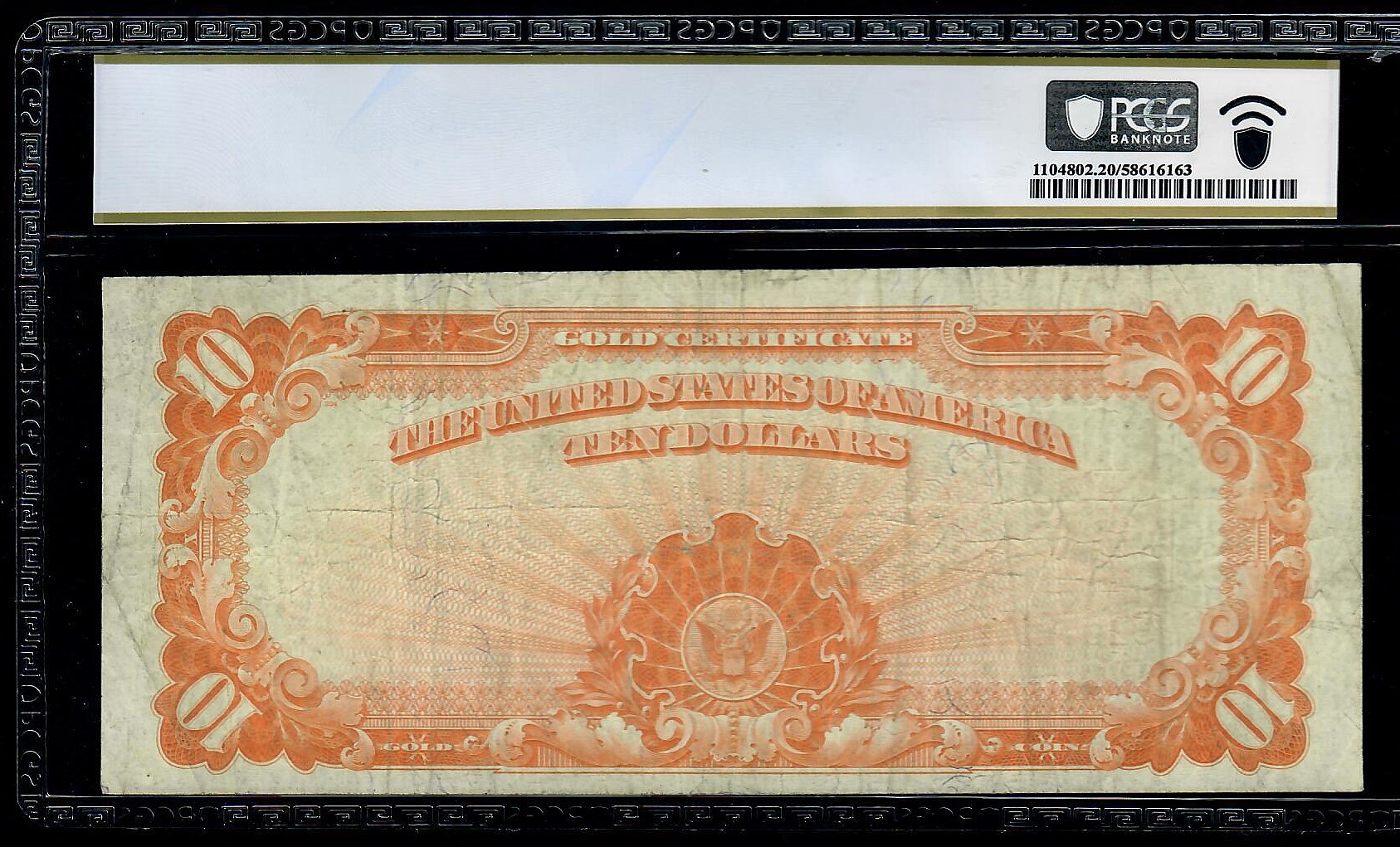 1922 $10 Gold Certificate, Fr # 1173 PCGS 20 VF