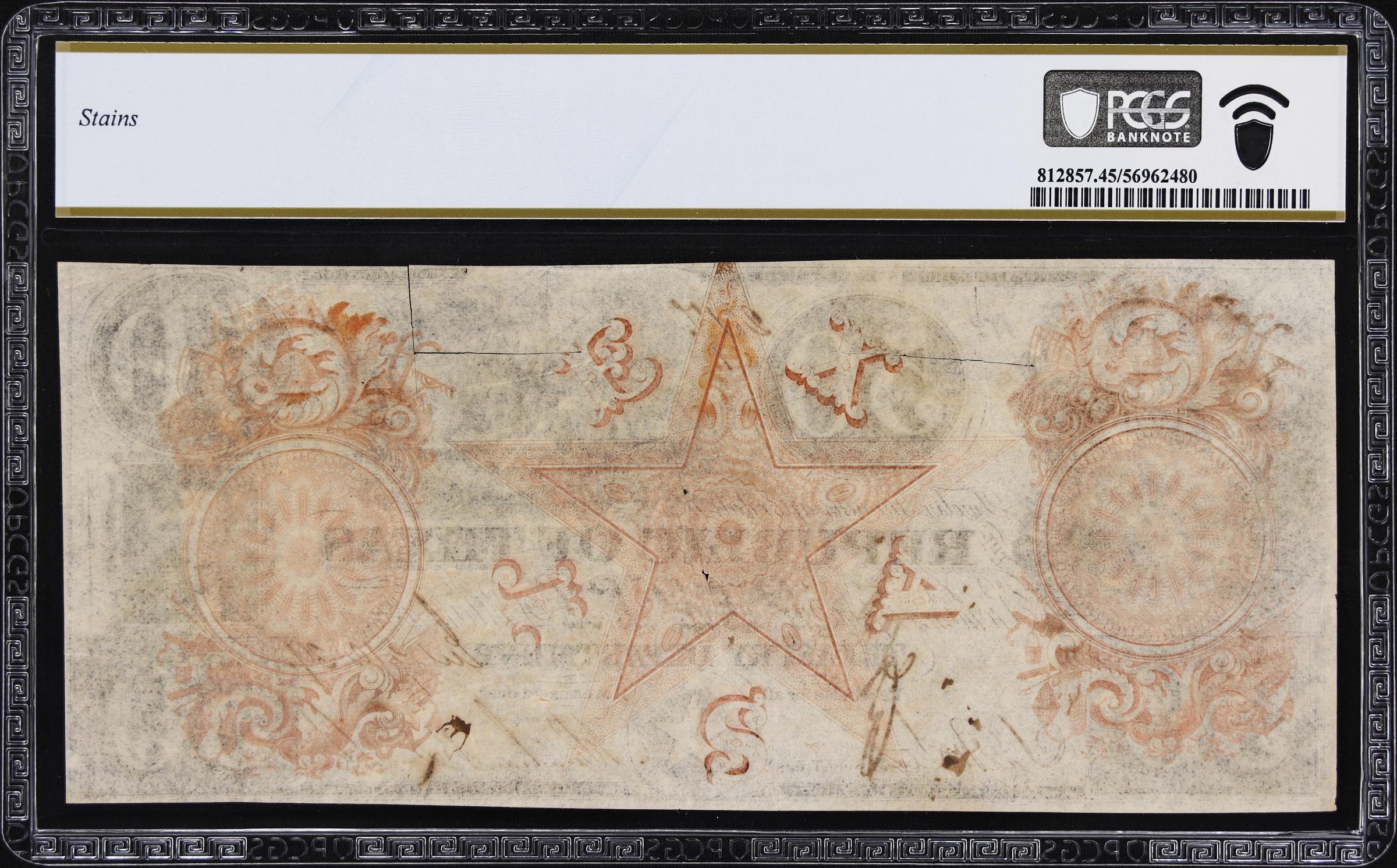 $50 1839-41 Republic of Texas, Austin- Treasury Note,  PCGS 45, CHOICE XF