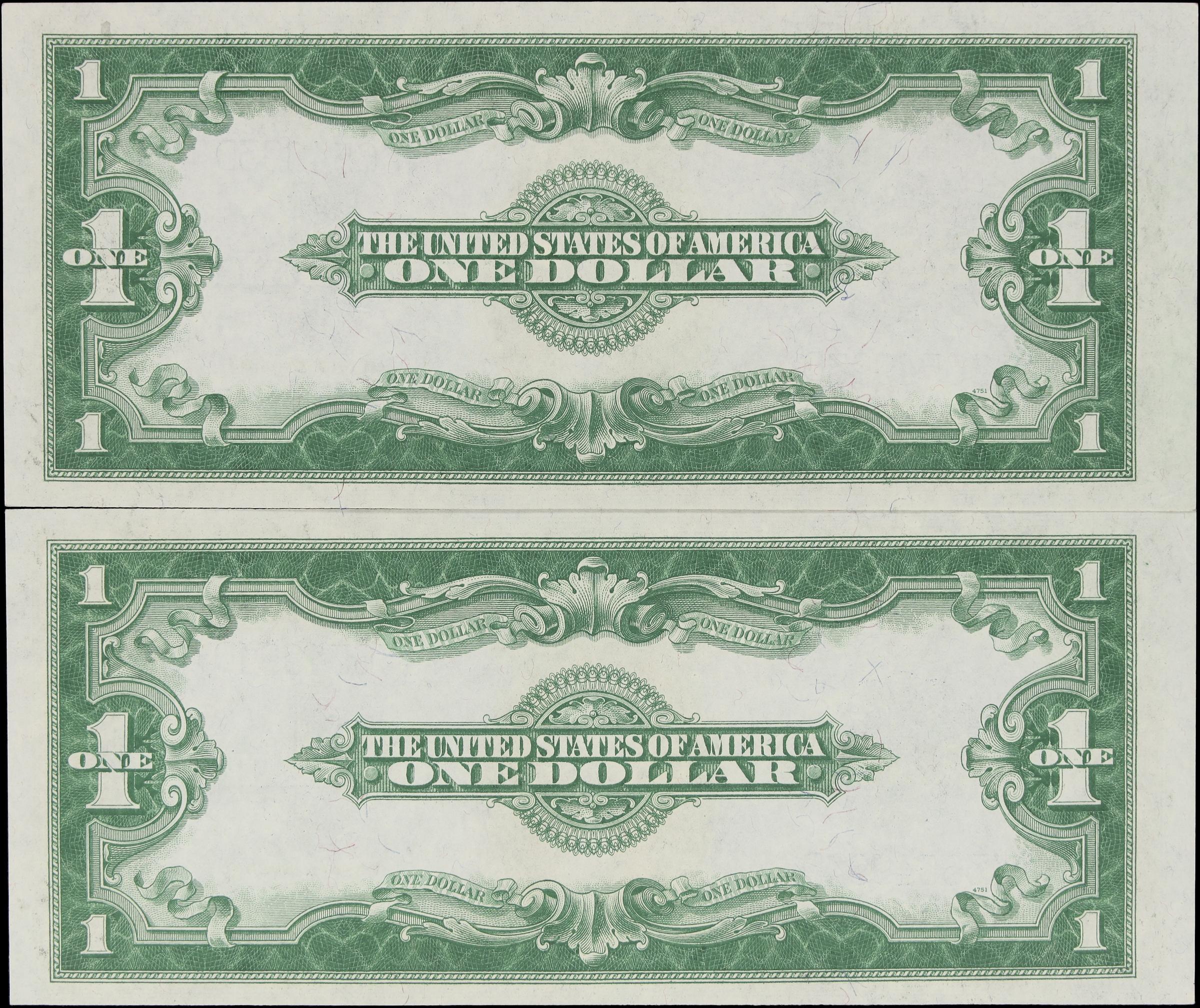 2 Convective 1923 $1 Silver Certificate FR-238 Horse Blanket  Uncirculated