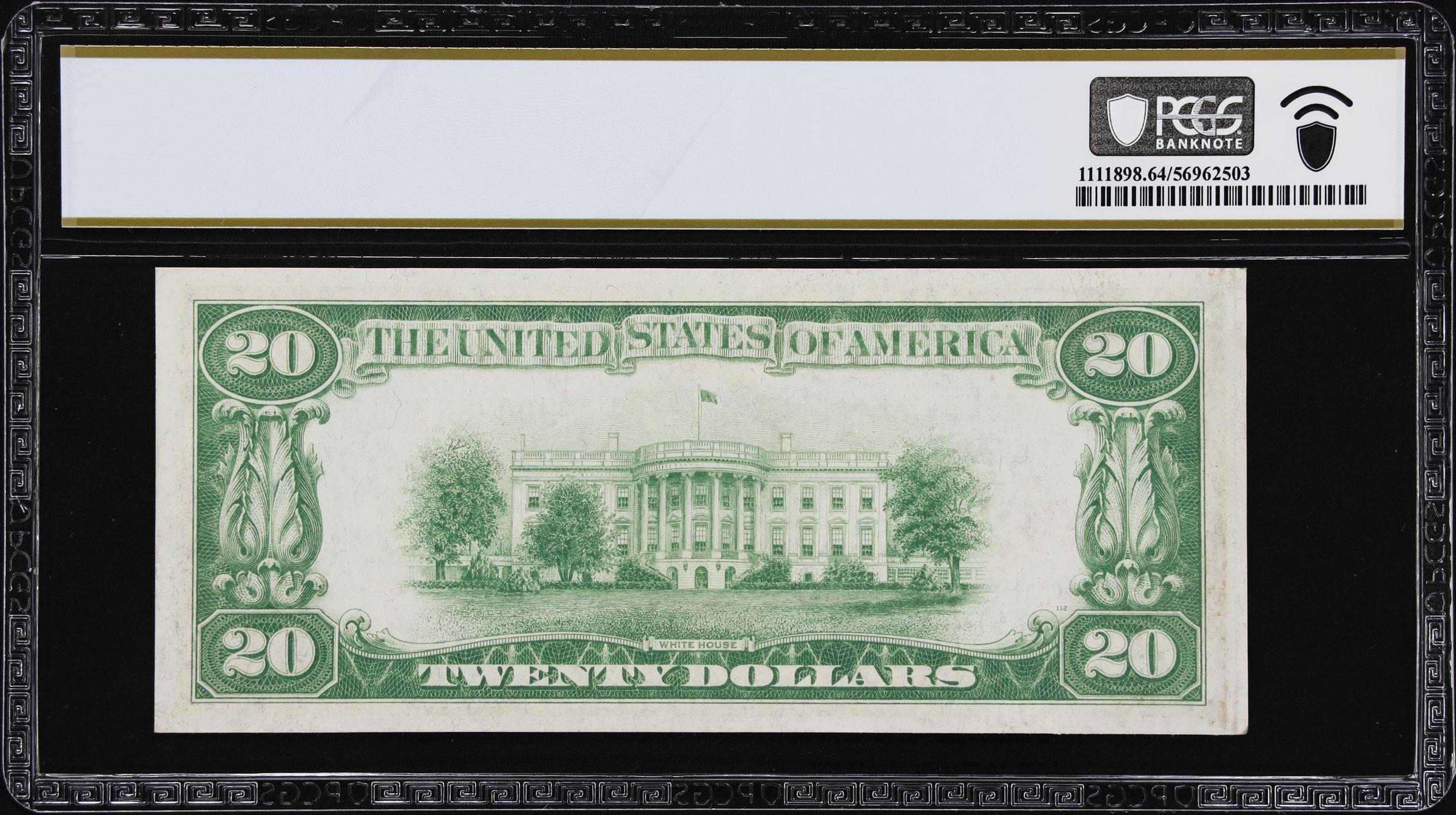 $20 1934 Federal Reserve Kansas City **LGS** Note PCGS 64  UNC