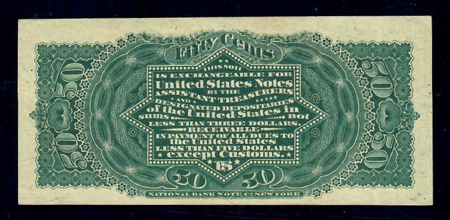 Fr. 1374 Large Red Seal Lincoln 50 Cents. Fourth Issue Fractional VF