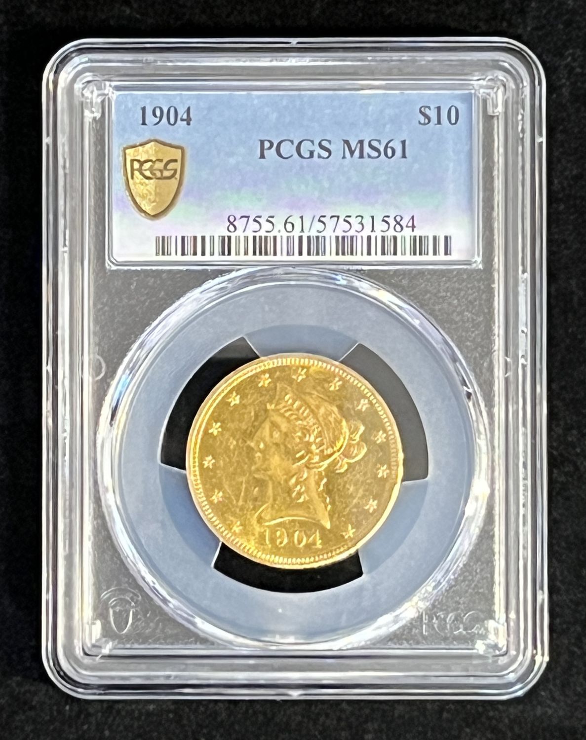 1904 $10 Liberty Head Gold Eagle - PCGS MS61