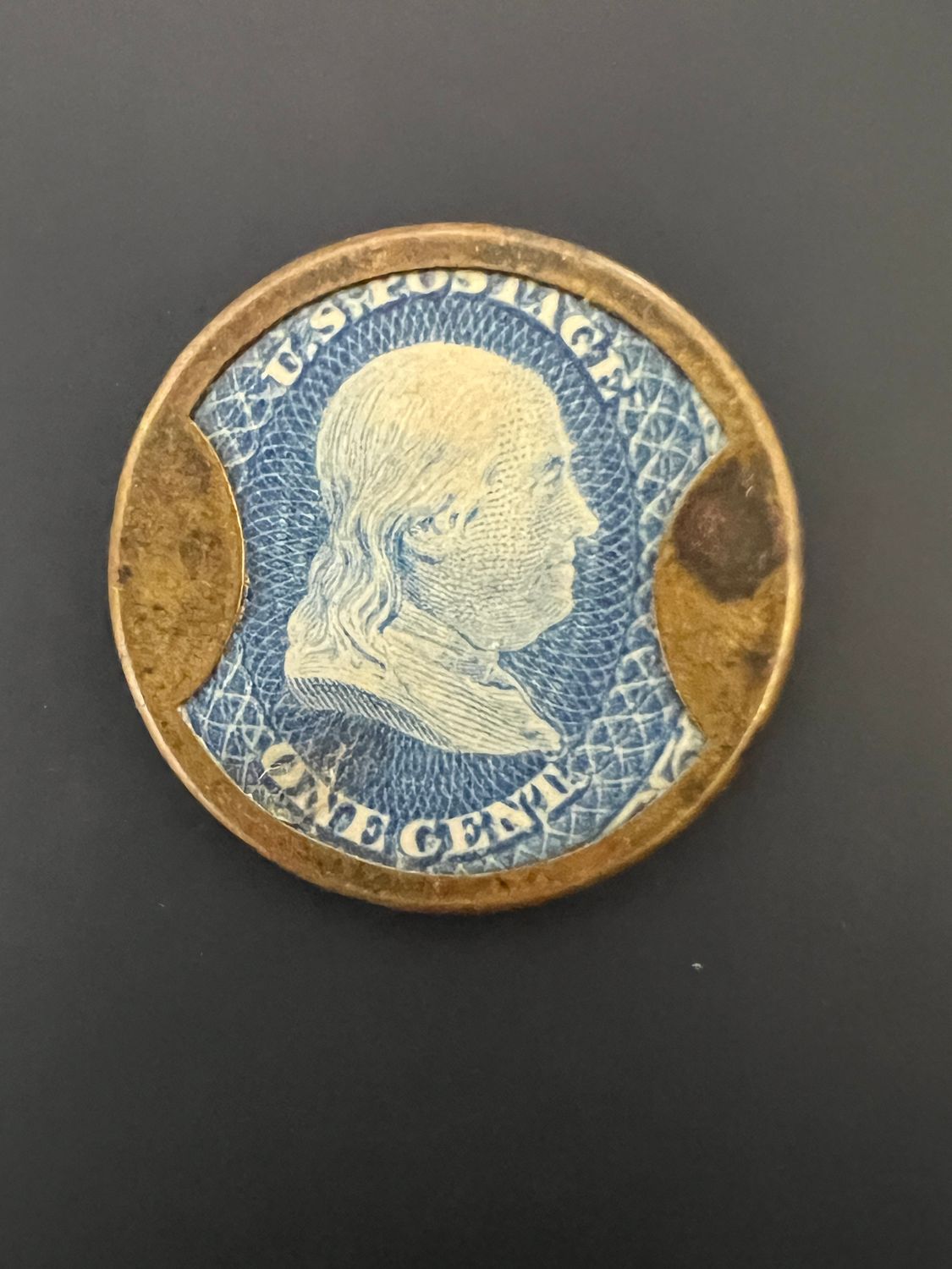 EP-4a , 1¢ Ayer's Sarsaparilla Medium Ayer's, 1862 Encased Postage, EF