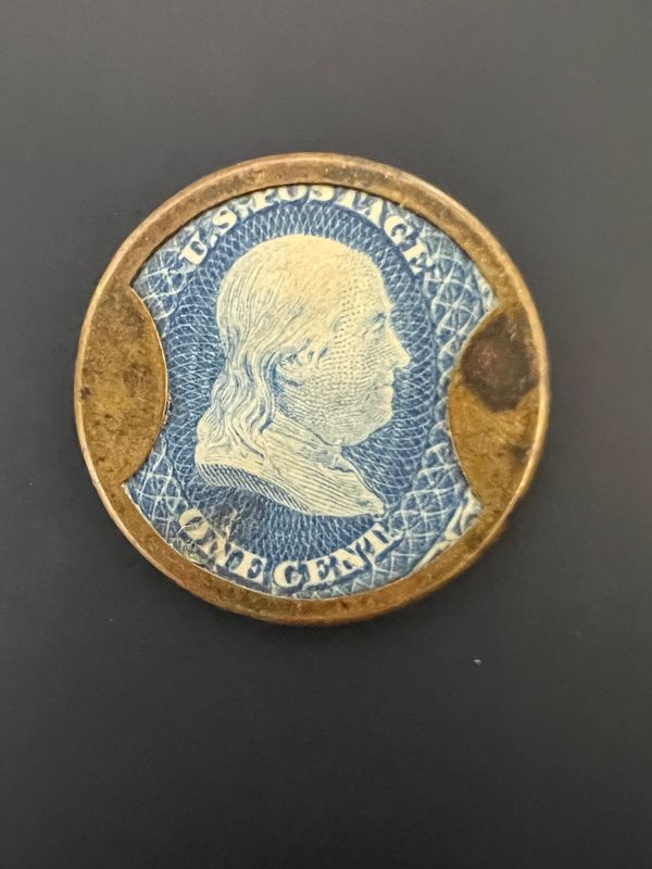 EP-4a , 1¢ Ayer's Sarsaparilla Medium Ayer's, 1862 Encased Postage, EF