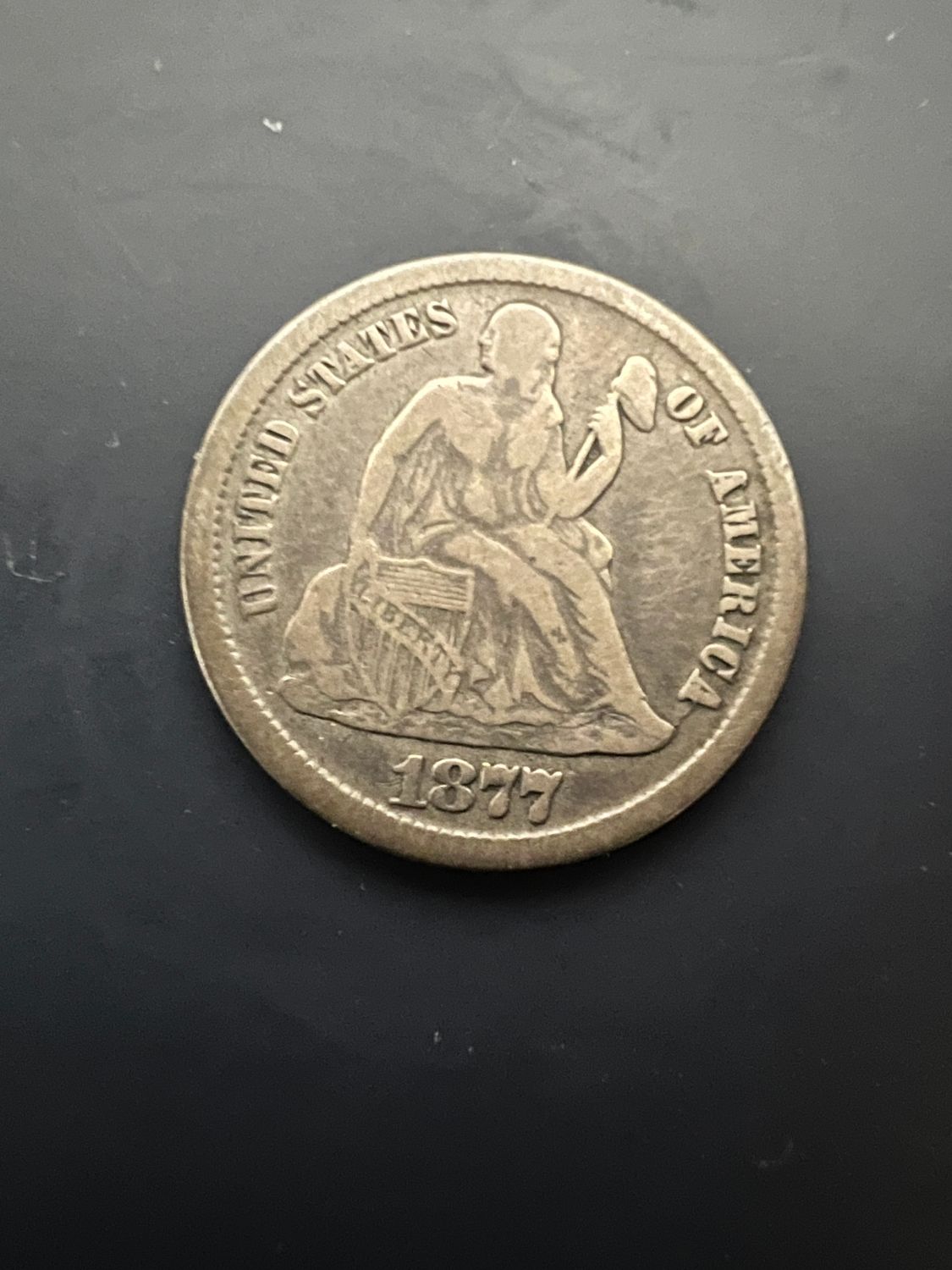 1877 CC  Seated Liberty Dime