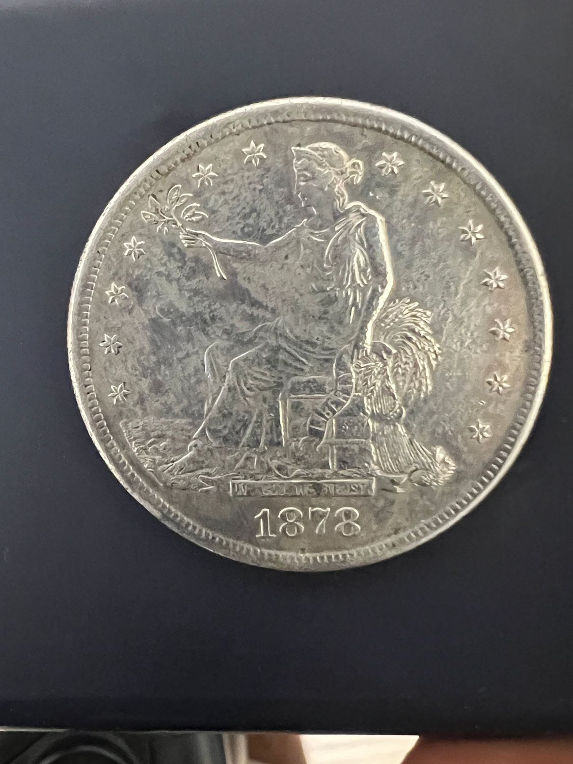 1878-S $1 US Silver Trade Dollar AU - Cleaned