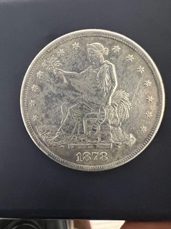 1878-S $1 US Silver Trade Dollar AU - Cleaned