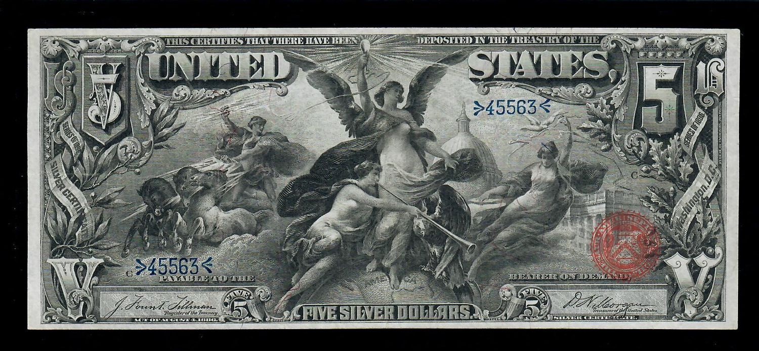 1896 Educational Series $5 Silver Certificate Fr# 268 VF