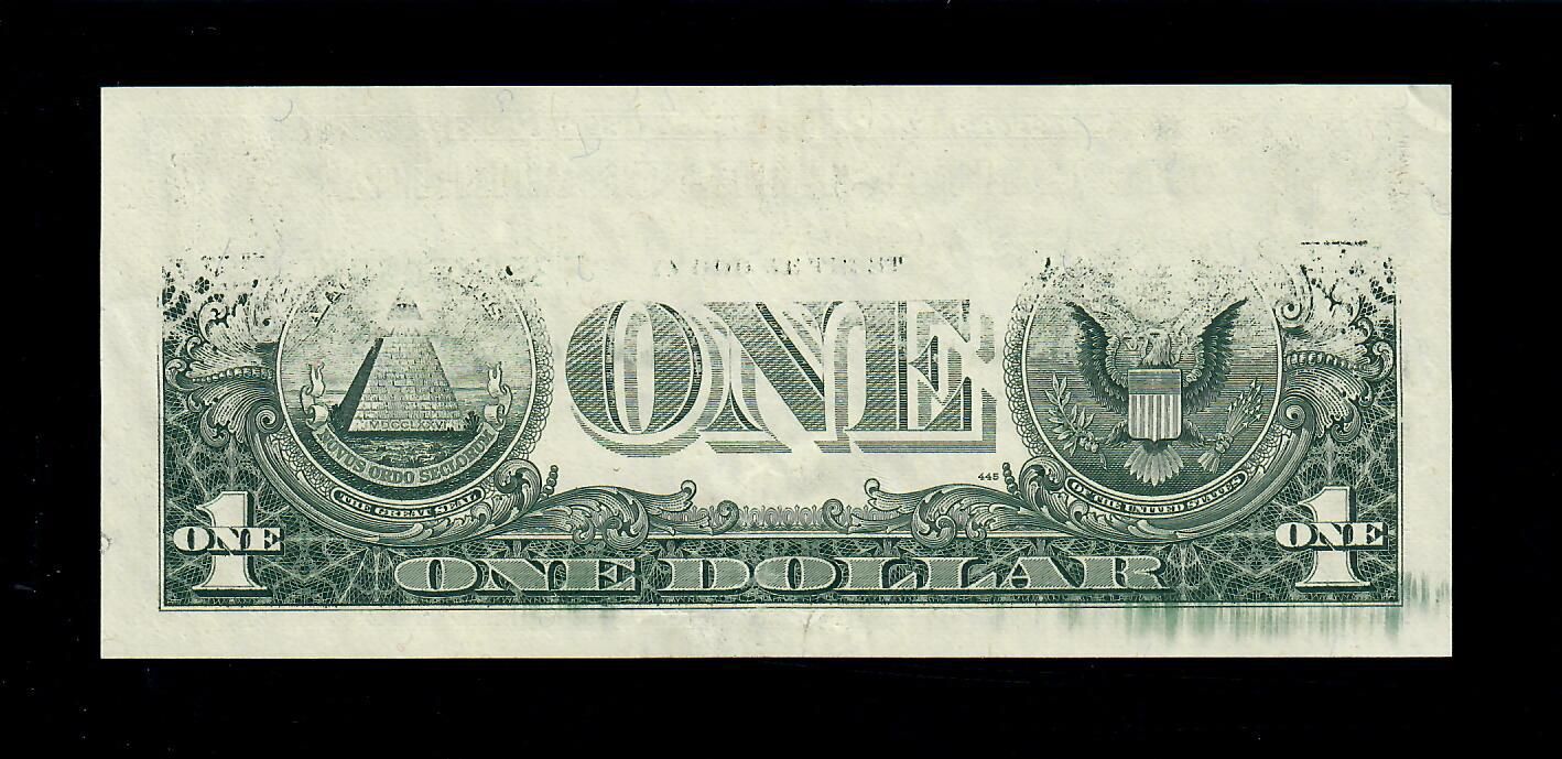 1988 $1 Federal Reserve Cleveland Insufficient Ink & Ink Smear Error UNC