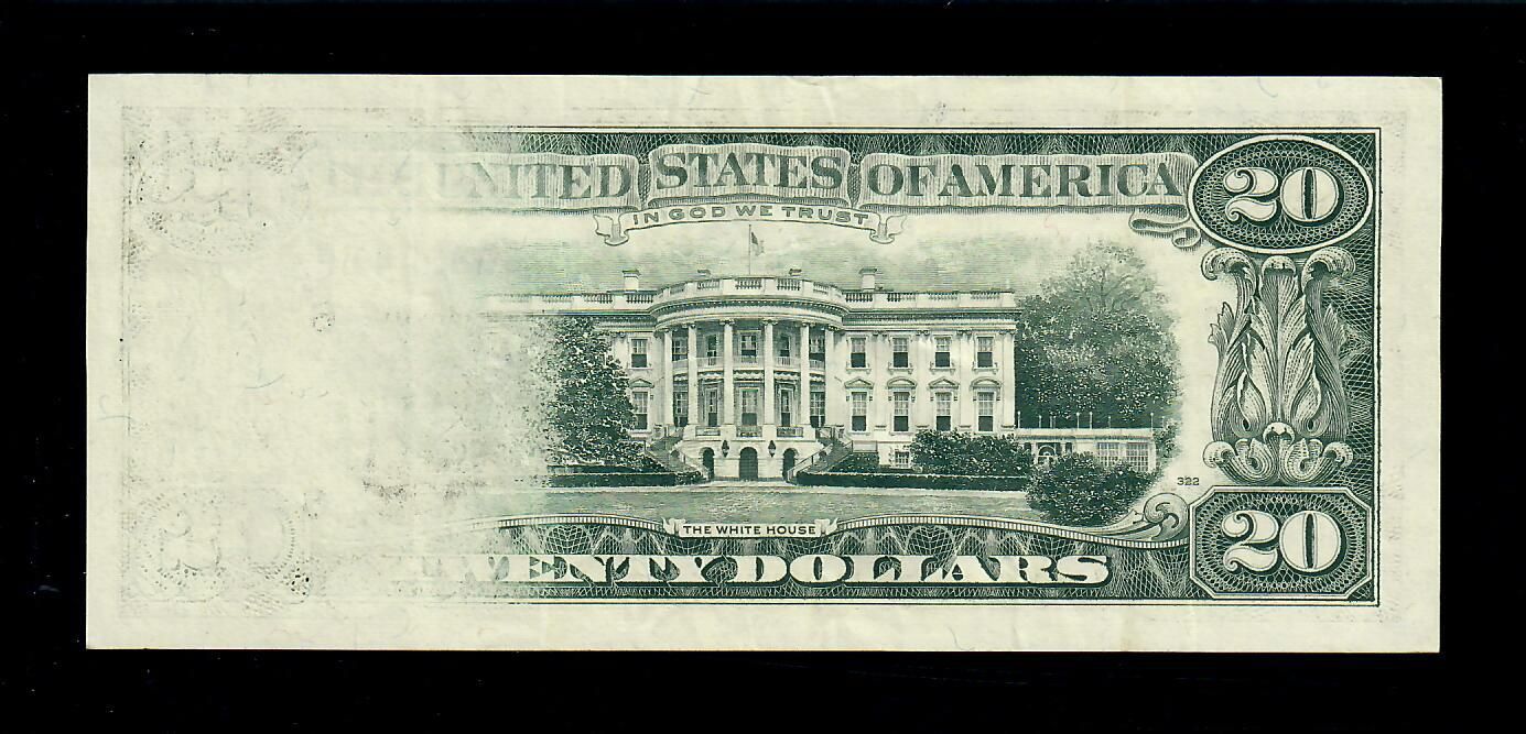 1990 $20 Federal Reserve Atlanta Insufficient Ink Error UNC