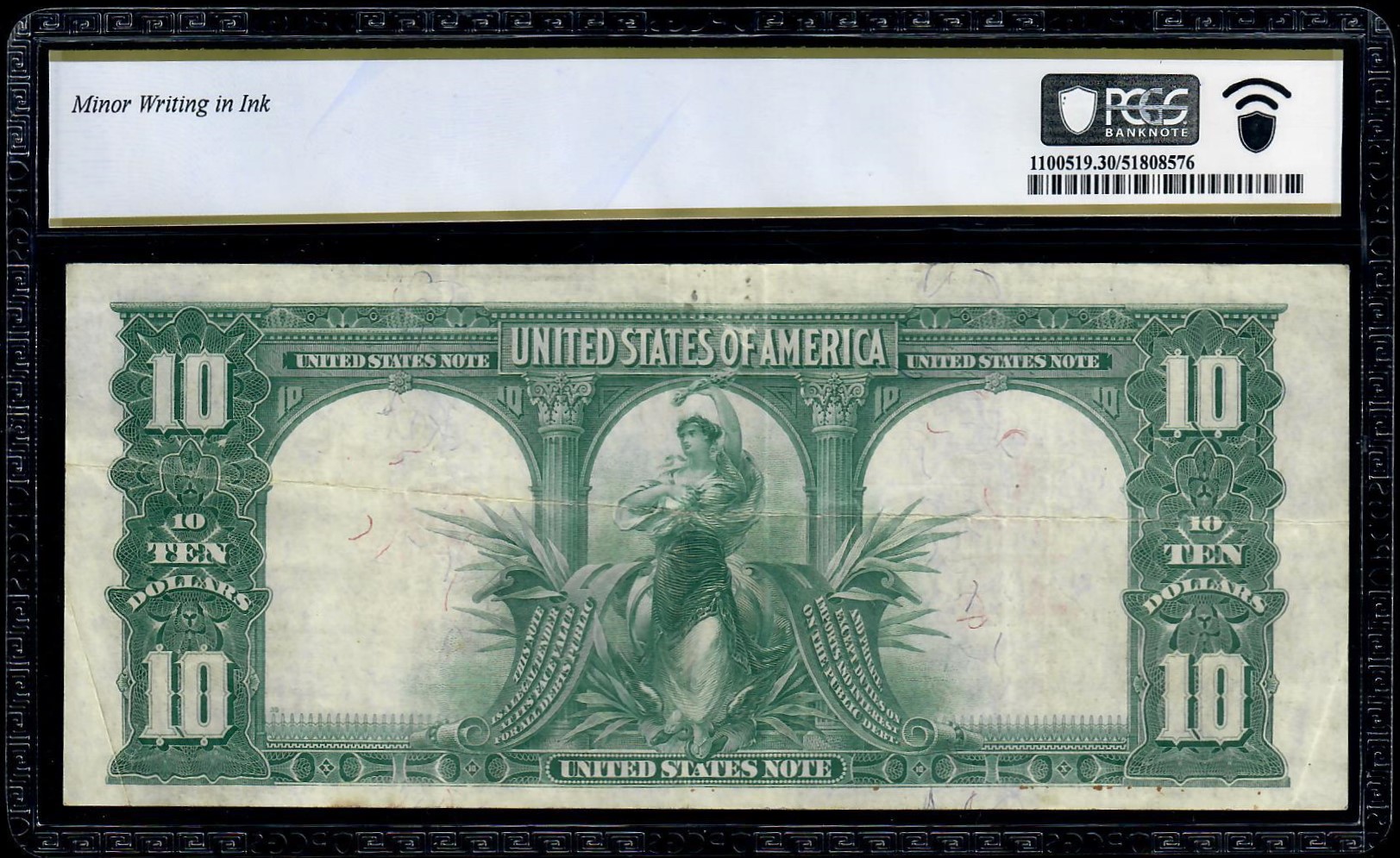 1901 $10 Legal Tender Bison Note FR 122 PCGS 30 Very Fine