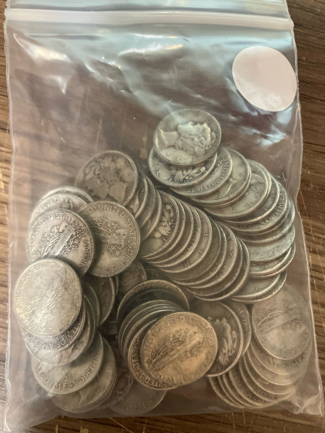 90% Silver Mercury Dimes - Roll of 50 - $5 Face Value