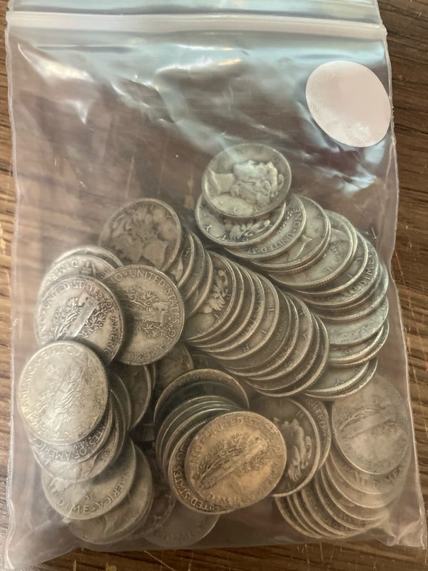 90% Silver Mercury Dimes - Roll of 50 - $5 Face Value 90% Silver Mercury Dimes - Roll of 50 - $5 Face Value