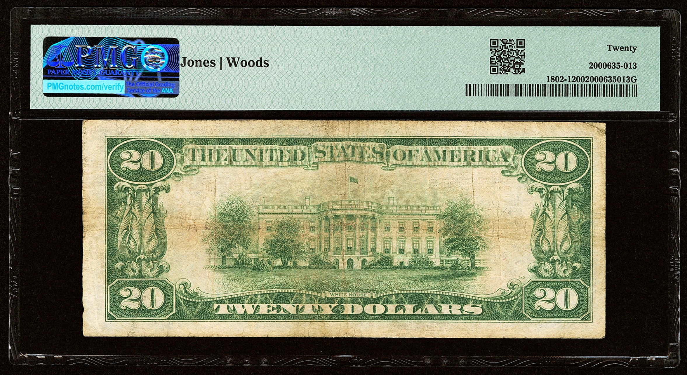 $20 1929 The Citizens National Bank of  Sour Lake, Texas PMG 20