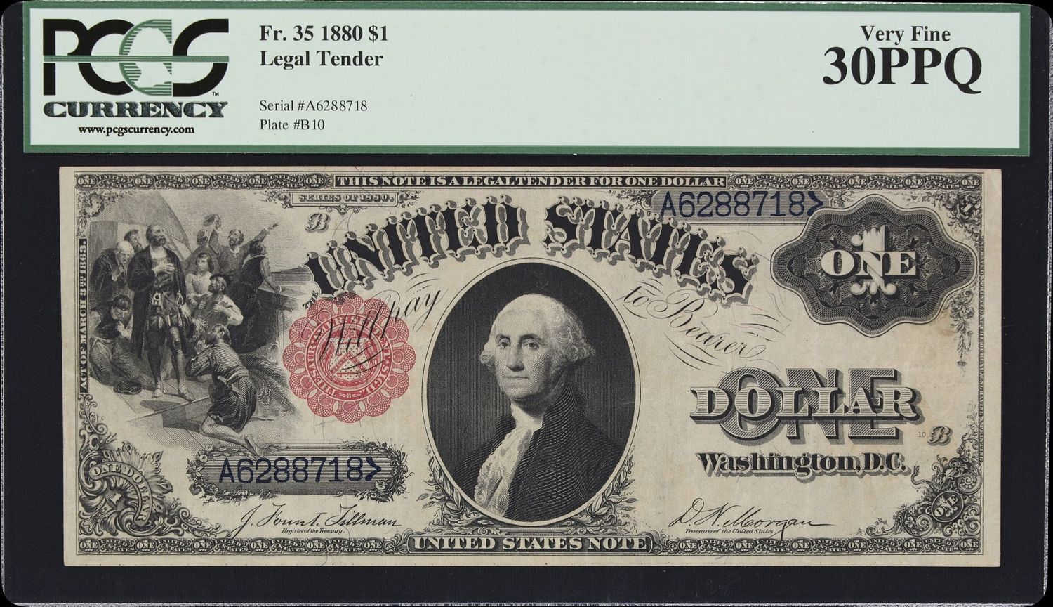 1880 $1 Legal Tender Note Saw Hours Fr. 35 PCGS 1880 $1 Legal Tender Note Saw Hours Fr. 35 PCGS
