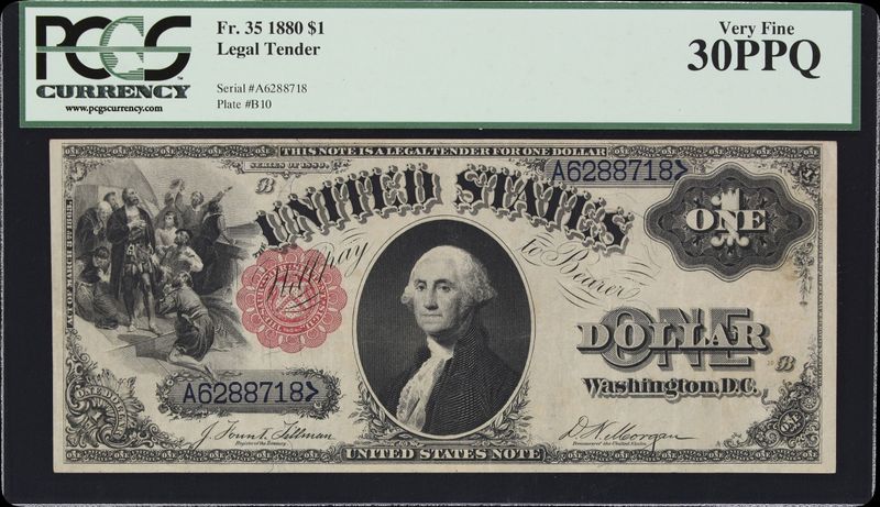 1880 $1 Legal Tender Note Saw Hours Fr. 35 PCGS 1880 $1 Legal Tender Note Saw Hours Fr. 35 PCGS
