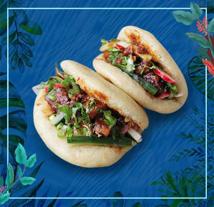 GUA BAO MANZO E PEPERONE 2 pz 青椒牛肉刈包