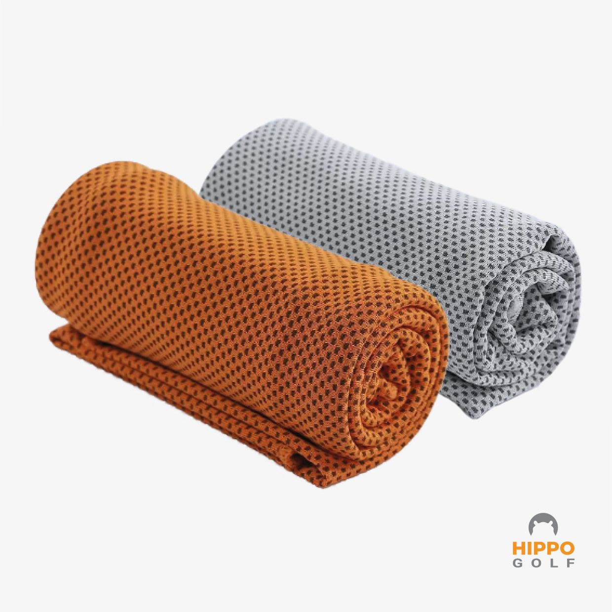 Grå och orange kylhandduk i 2-pack. 