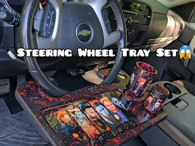 Resin Car Steering Wheel Tray Set Car Accessories Car Tray Food Tray