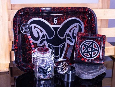 Resin Rolling Tray Set Includes Tray Ashtray Stash Jar Roach Clip Grinder